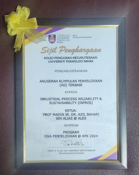 INPRES collects Best Research Group at DNA Penyelidikan @ KPK 2024.