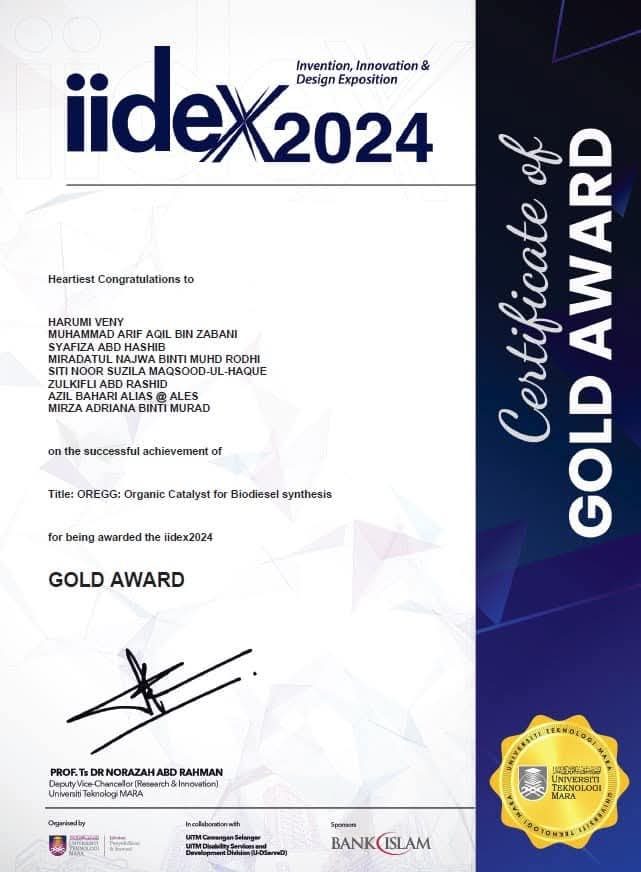 OREGG, an organic biodiesel catalyst, takes gold at iidex 2024.